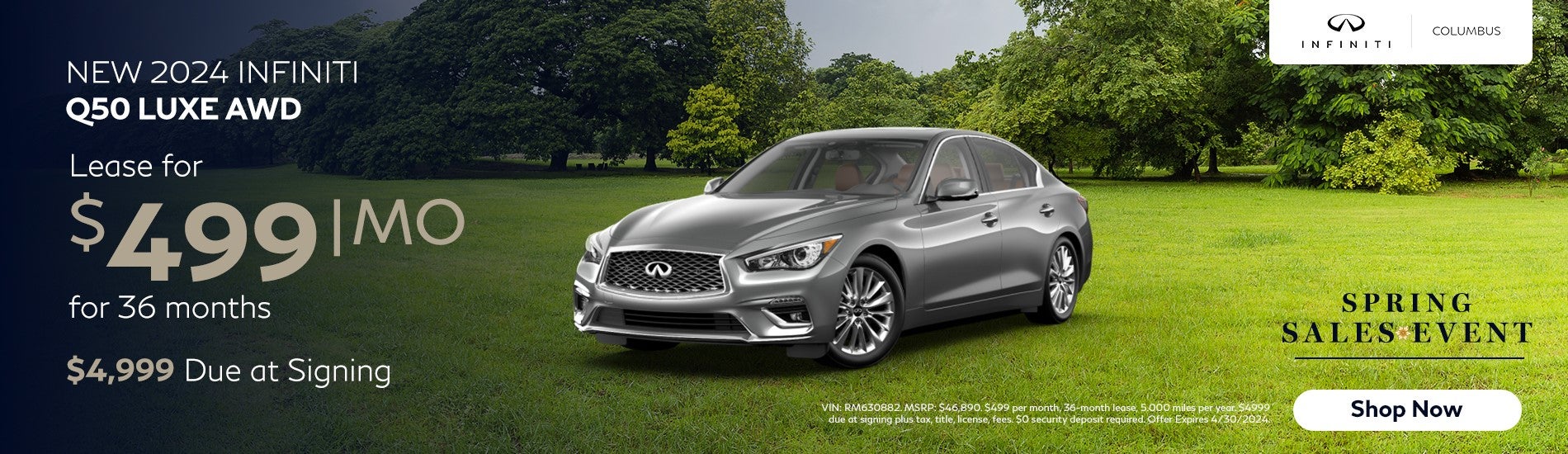 Lease Offer 2024 New Q50 Luxe Awd