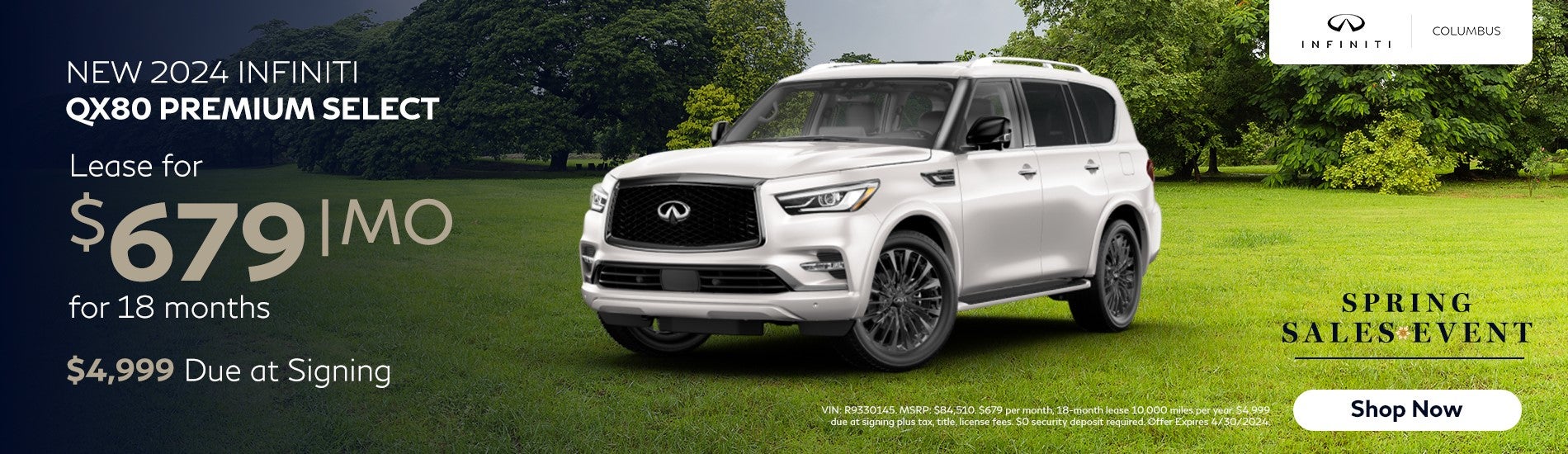 Lease Offer 2024 New QX80 Premium Select